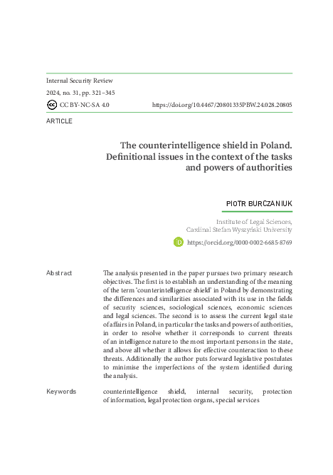 (PDF) The counterintelligence shield in Poland. Definitional issues in ...