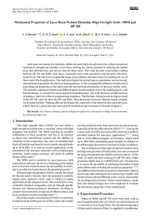 (PDF) Mechanical Properties of Laser Beam Welded Dissimilar High ...