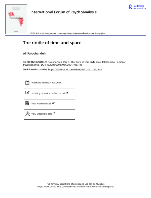 (PDF) The riddle of time and space