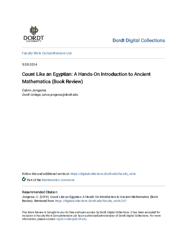 (PDF) Count Like an Egyptian: A Hands-On Introduction to Ancient ...