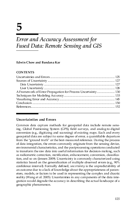 (PDF) Error and Accuracy Assessment for Fused Data: Remote Sensing and GIS