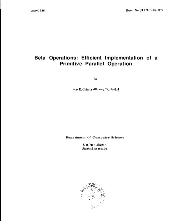 (PDF) Beta Operations: Efficient Implementation of a Primitive Parallel ...