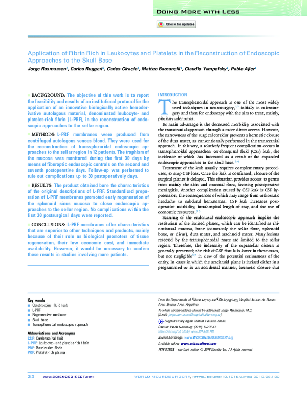 (PDF) Application of fibrin rich in leukocytes and platelets (L-PRF) in ...