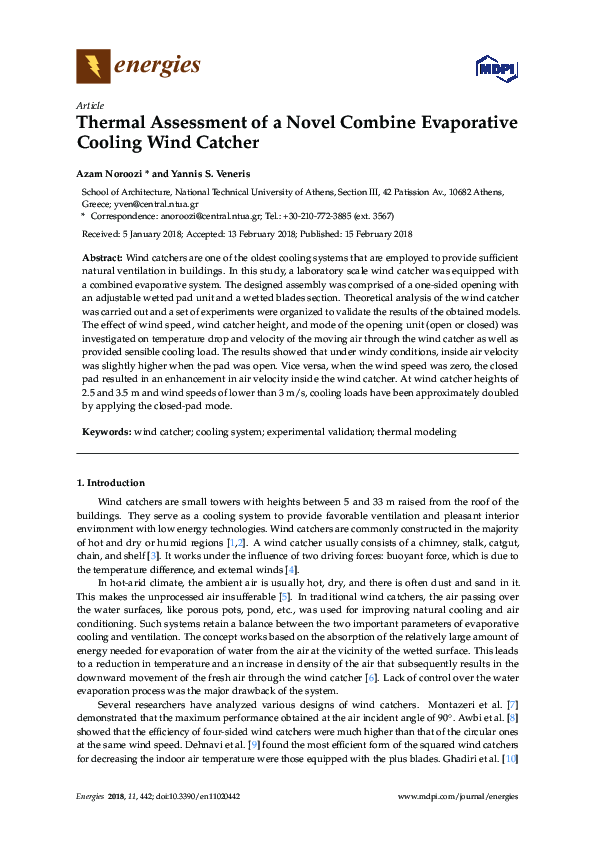 (PDF) Thermal Assessment of a Novel Combine Evaporative Cooling Wind ...