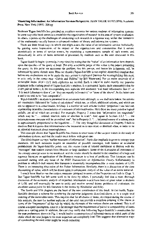 (PDF) Measuring information: An information services perspective
