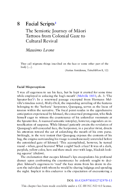 (PDF) 2024 - Facial Scripts: The Semiotic Journey of Māori Tattoos from ...