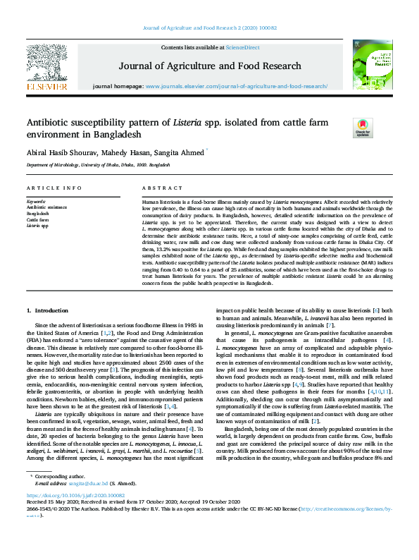 (PDF) Antibiotic susceptibility pattern of Listeria spp. isolated from ...