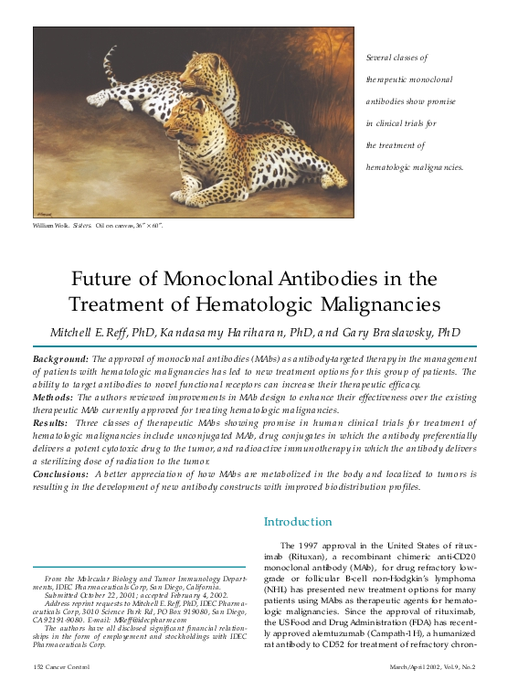 (PDF) Future of Monoclonal Antibodies in the Treatment of Hematologic ...