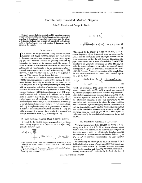 (PDF) Correlatively encoded multi-h signals