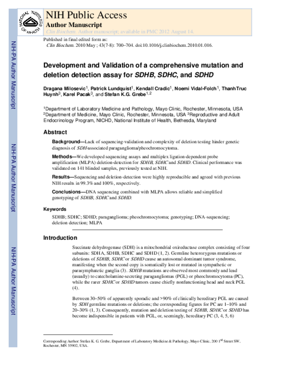 (PDF) Development and validation of a comprehensive mutation and ...