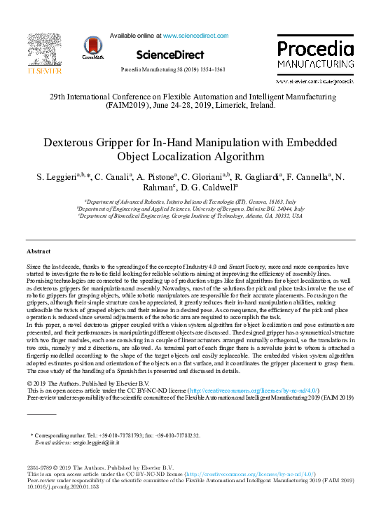 (PDF) Dexterous Gripper for In-Hand Manipulation with Embedded Object ...