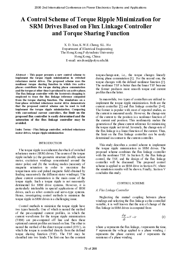 (PDF) A Control Scheme of Torque Ripple Minimization for SRM Drives ...