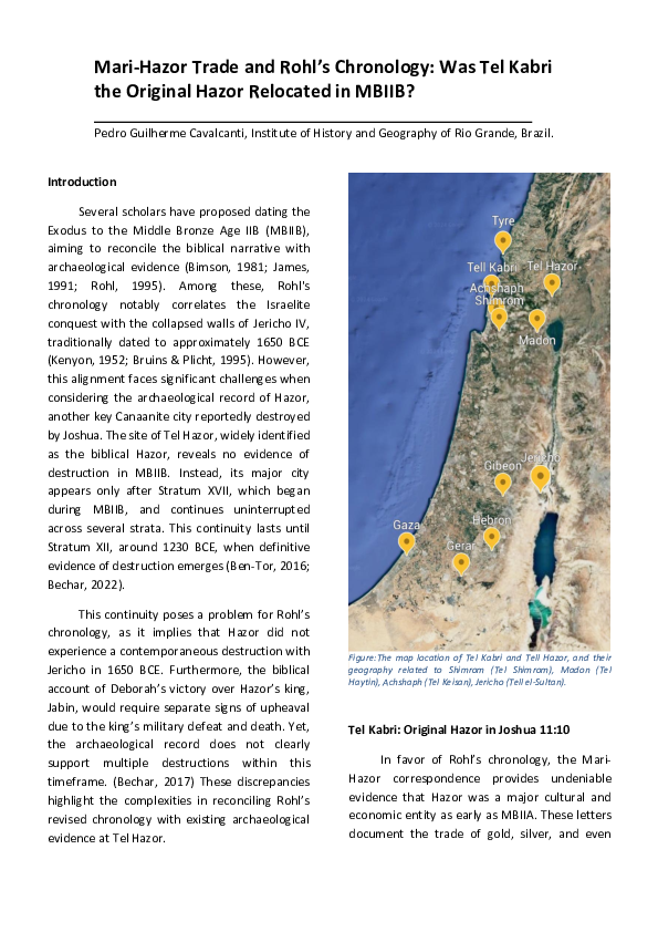 (PDF) Mari-Hazor Trade and Rohl’s Chronology: Was Tel Kabri the ...