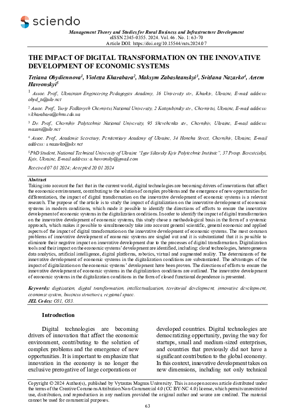 (PDF) The Impact of Digital Transformation on the Innovative ...