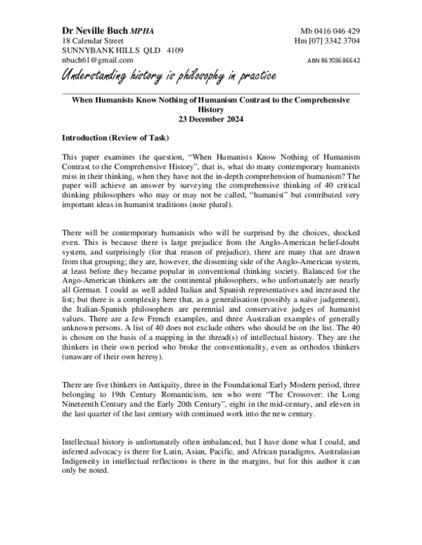 (PDF) When Humanists Know Nothing of Humanism Contrast to the ...