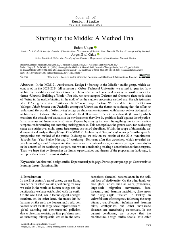 (PDF) Starting in the Middle: A Method Trial