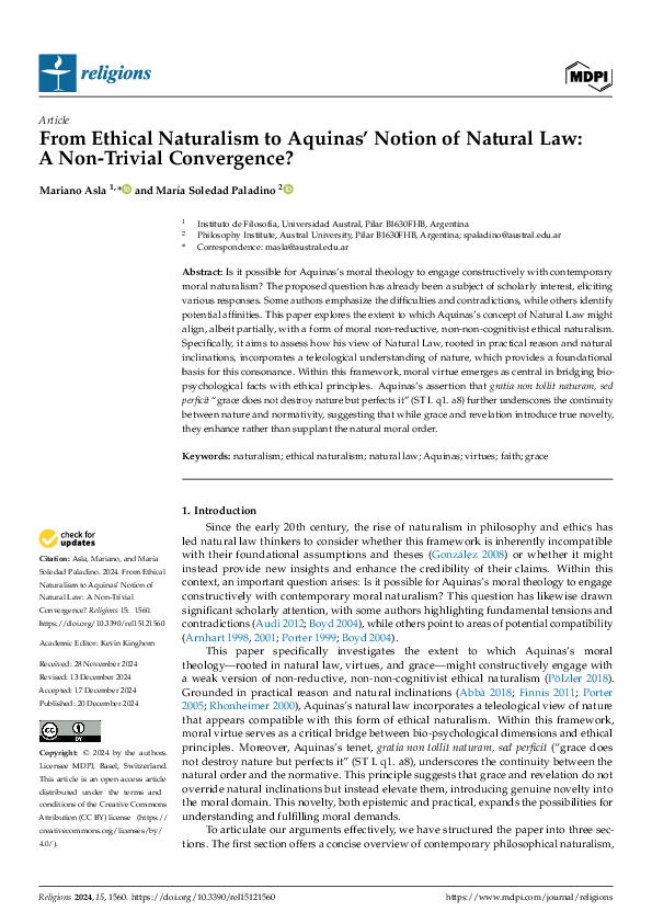 (PDF) From Ethical Naturalism to Aquinas’ Notion of Natural Law: A Non ...