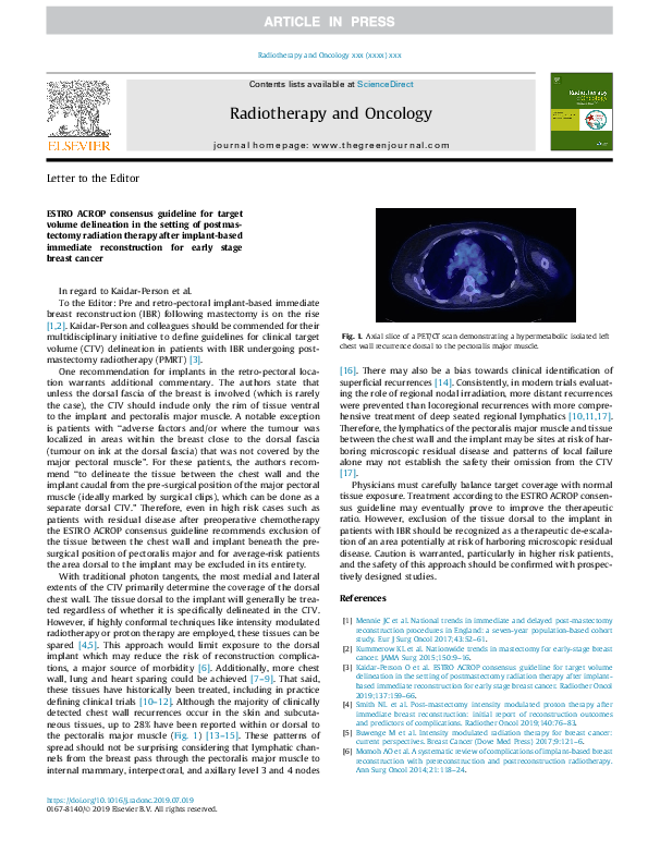 (PDF) ESTRO ACROP consensus guideline for target volume delineation in ...