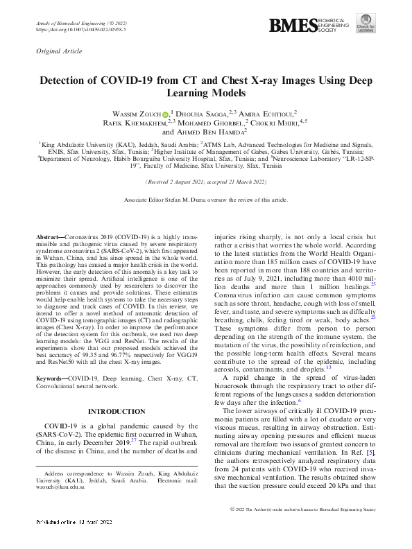 (PDF) Detection of COVID-19 from CT and Chest X-ray Images Using Deep ...