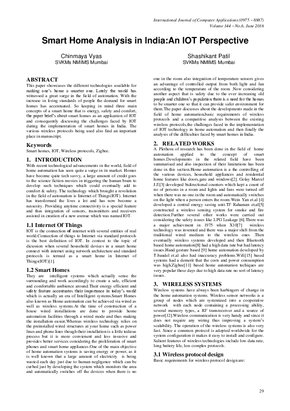(PDF) Smart Home Analysis in India:An IOT Perspective