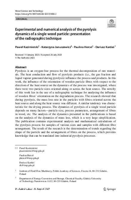(PDF) Experimental and numerical analysis of the pyrolysis dynamics of ...