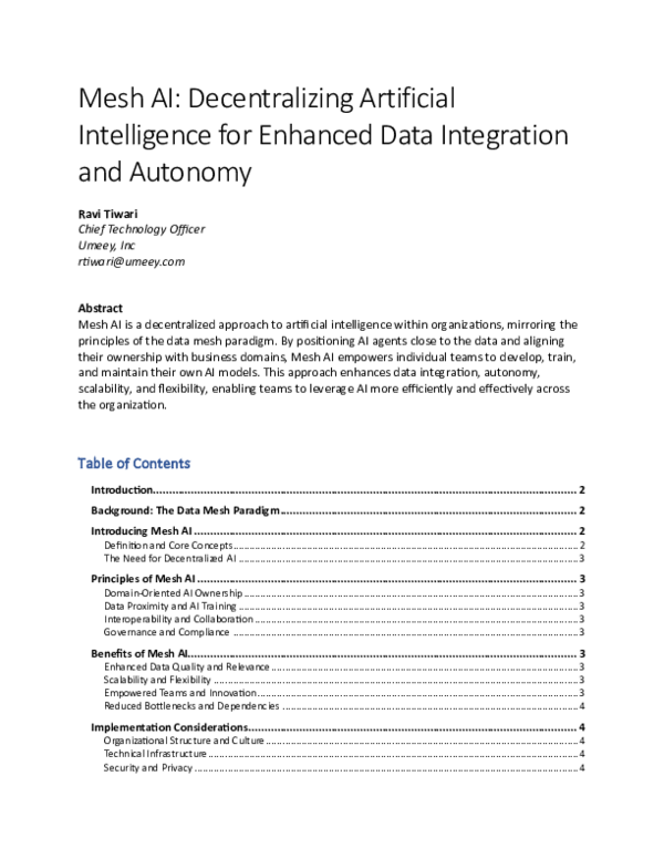 (PDF) Mesh AI - Decentralizing Artificial Intelligence for Enhanced ...