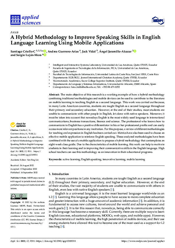 (PDF) A Hybrid Methodology to Improve Speaking Skills in English ...
