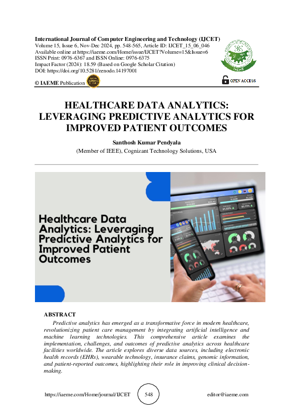 (PDF) Healthcare Data Analytics: Leveraging Predictive Analytics for ...