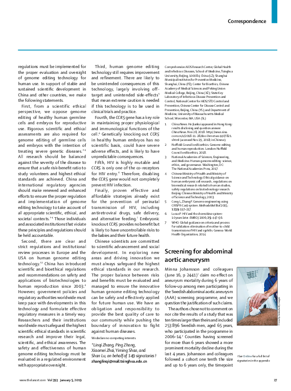 (PDF) Screening for abdominal aortic aneurysm