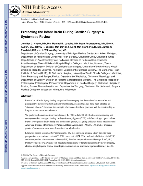 (PDF) Faculty of 1000 evaluation for Protecting the infant brain during ...