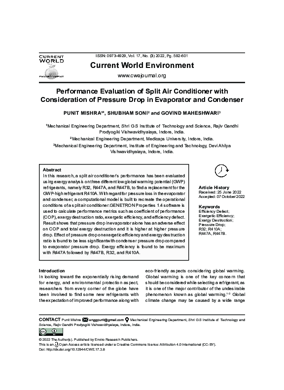 (PDF) Performance Evaluation of Split Air Conditioner with ...
