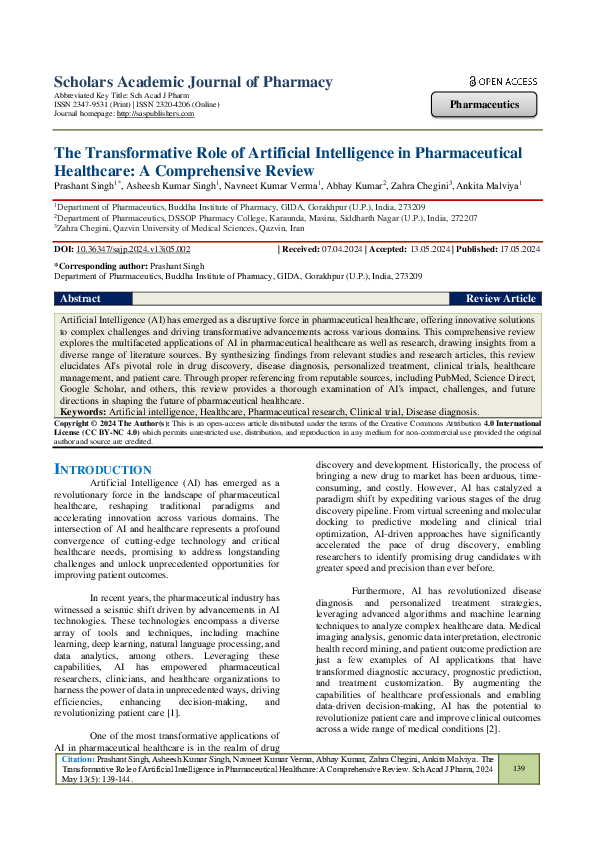 (PDF) The Transformative Role of Artificial Intelligence in ...