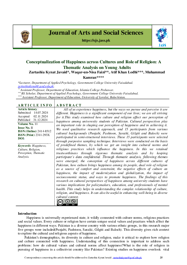 (PDF) Conceptualization of Happiness across Cultures and Role of ...