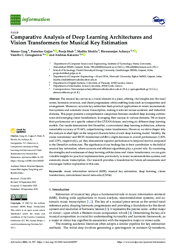 (PDF) Comparative Analysis of Deep Learning Architectures and Vision ...