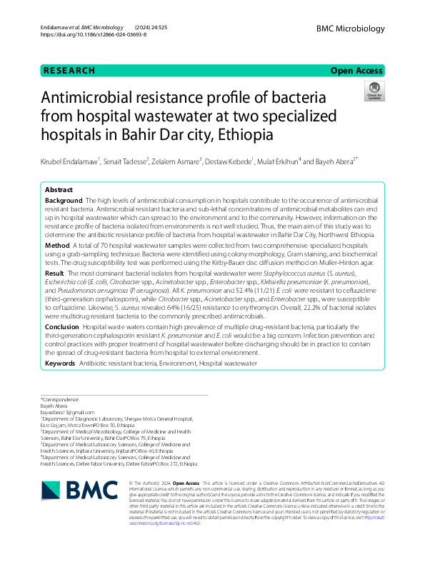 (PDF) Antimicrobial resistance profile of bacteria from hospital ...