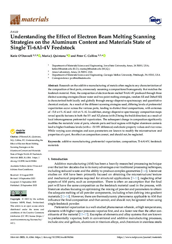 (PDF) Understanding the Effect of Electron Beam Melting Scanning ...