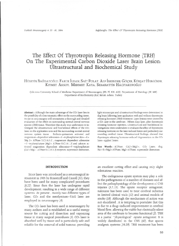 (PDF) The Effect of Thyrotropin Releasing Hormone ( TRH ) On The ...