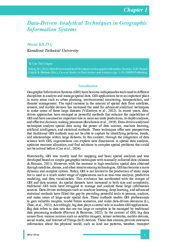 (PDF) Data-Driven Analytical Techniques in Geographic Information Systems