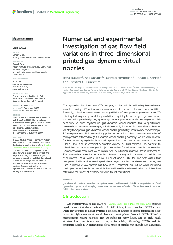(PDF) Numerical and experimental investigation of gas flow field ...