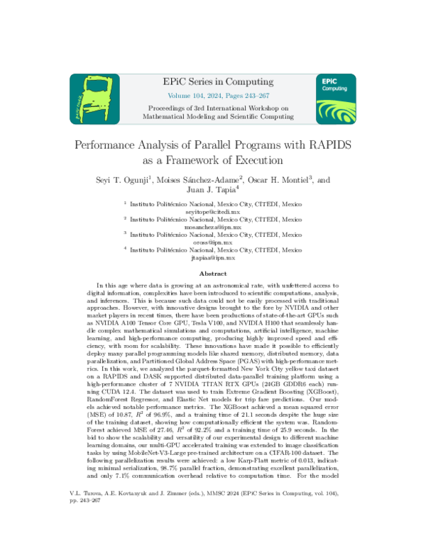 (PDF) Performance Analysis of Parallel Programs with RAPIDS as a ...