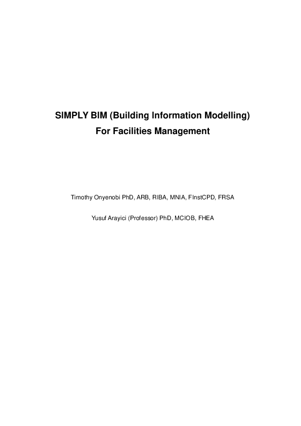 (PDF) Simply BIM for Facilities Management: How to use Building ...