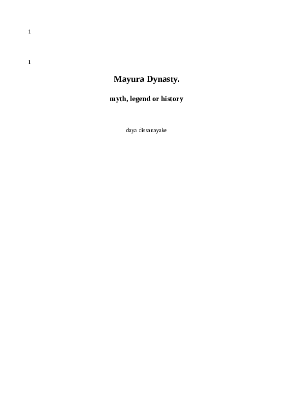 (PDF) Demythologization of the Maurya