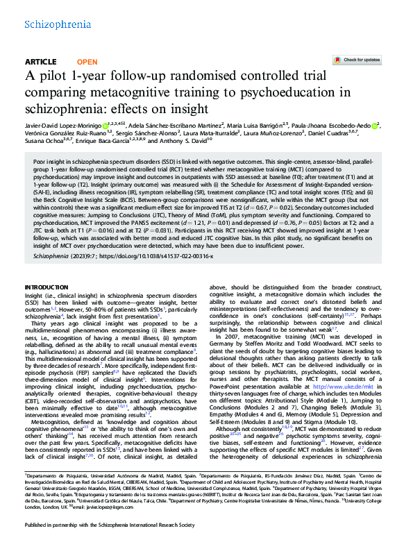 (PDF) A pilot 1-year follow-up randomised controlled trial comparing ...