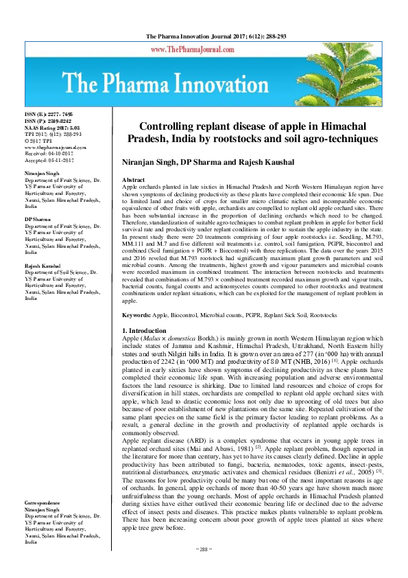 (PDF) Effect of different rootstocks and soil agro-techniques on plant ...