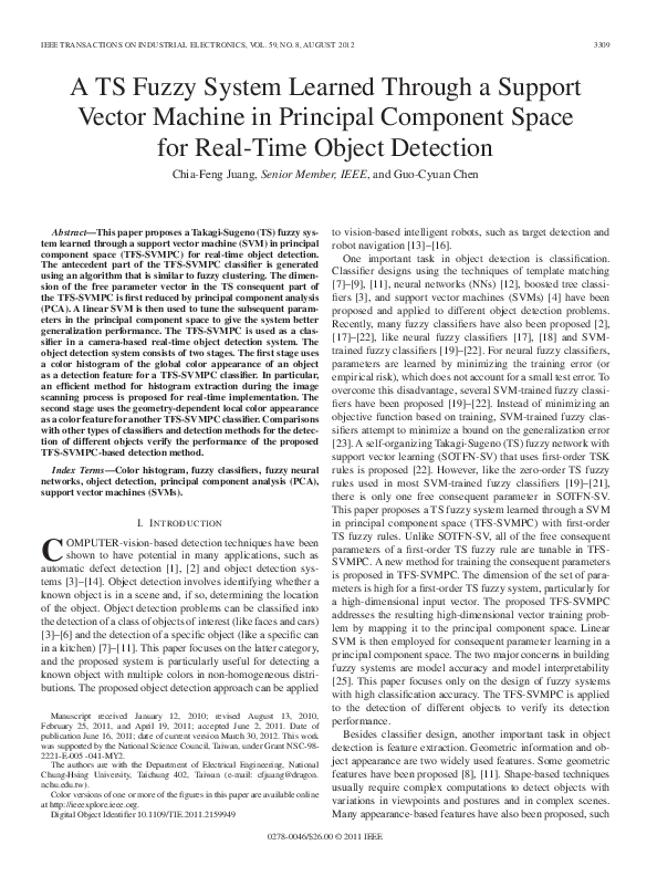 (PDF) A TS Fuzzy System Learned Through a Support Vector Machine in ...
