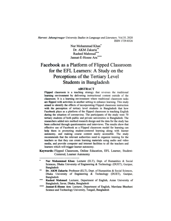 (PDF) Facebook as a Platform of Flipped Classroom for the EFL Learners ...