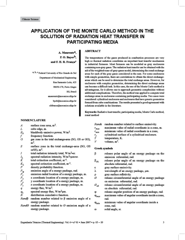 (PDF) Application of the Monte Carlo Method in the Solution of ...