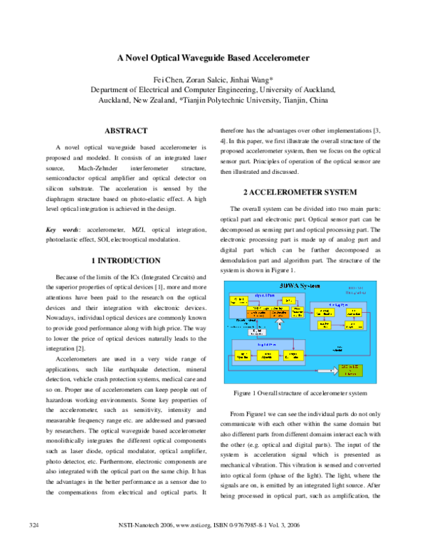 (PDF) A Novel Optical Waveguide Based Accelerometer