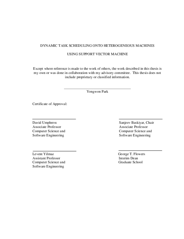 (PDF) ii DYNAMIC TASK SCHEDULING ONTO HETEROGENEOUS MACHINES USING ...