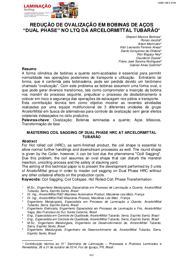 (PDF) MASTERING COIL SAGGING OF DUAL PHASE HRC AT ARCELORMITTAL TUBARÃO